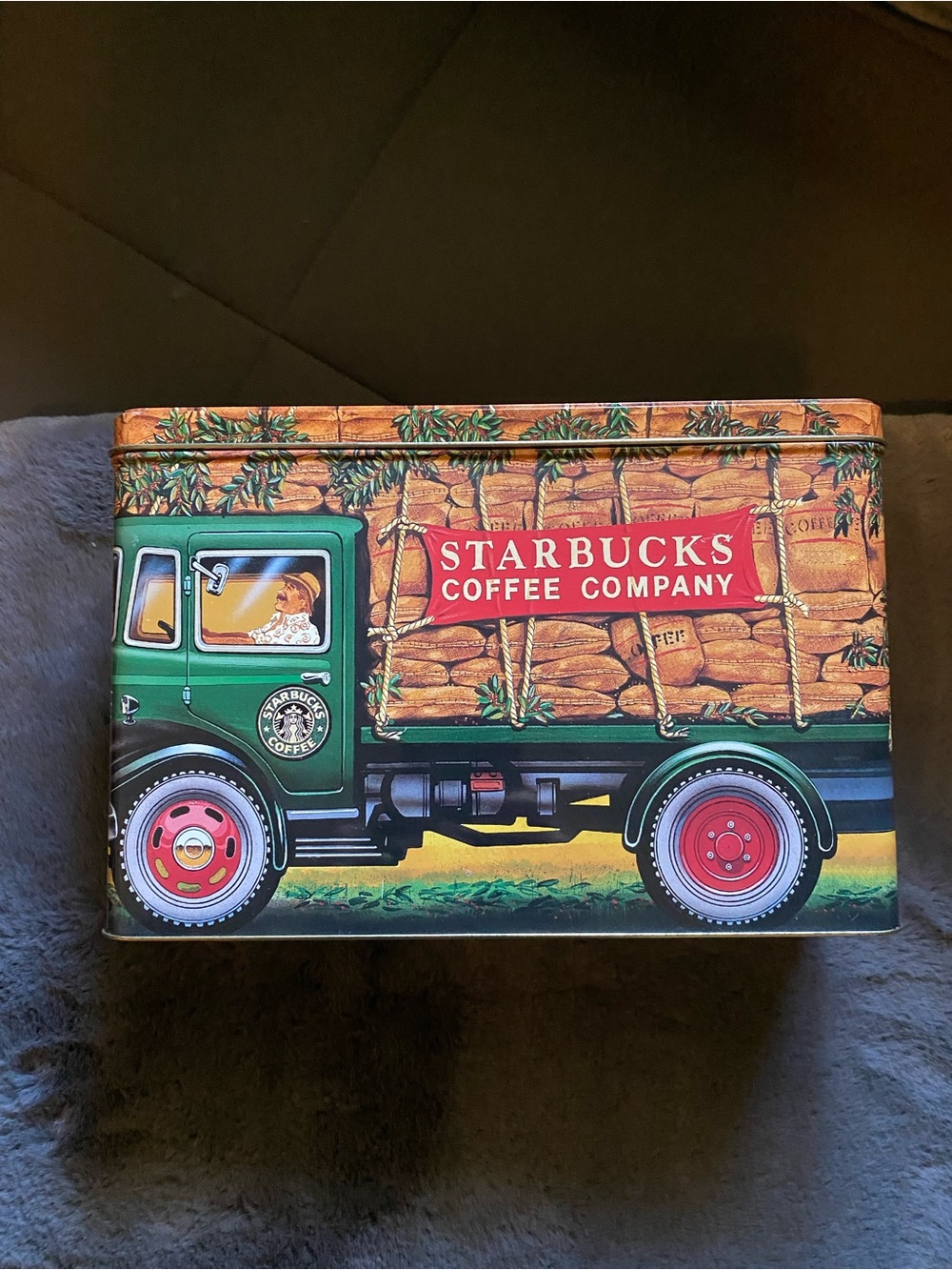 Collectable Starbucks Green and Red Vintage Truck Tin England